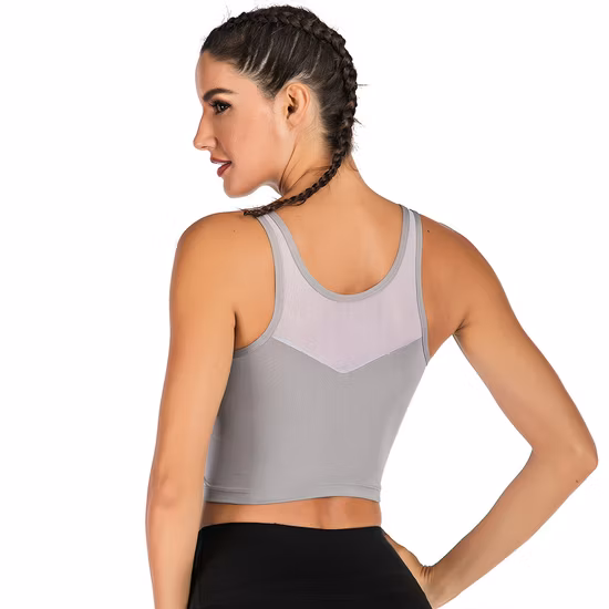 Custom Logo Removable Women Breathable Mesh Sports Sexy Running Yoga Bra Tube Top