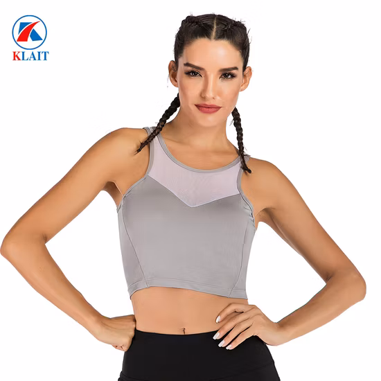 Custom Logo Removable Women Breathable Mesh Sports Sexy Running Yoga Bra Tube Top