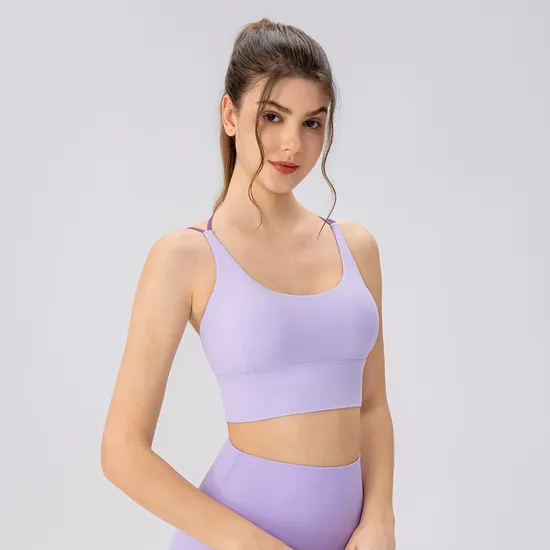 Autumn Winter Sports Fitness Yoga Clothes Women′s Cross Sexy Crop Top High Elastic Long Leeved Gym Fitness Top