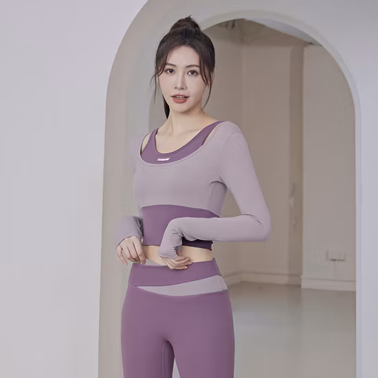 Neue Damen-Lauf-Fitness-Fälschung, zweiteilige Yoga-Kleidung, Sport-Tops