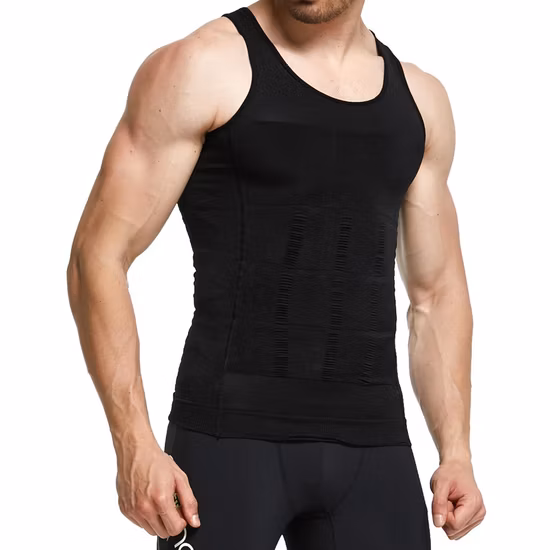 Herren Body Shaper Schlankheitsshirt Bauch Taille Trainer Weste Abnehmen Shirt